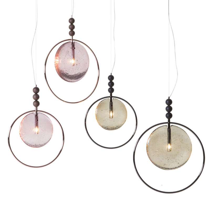 Подвесной светильник c цветным стеклом Tonin Casa Lampada Dreamy Розовый пастельный Серый (Gray) Подвесной светильник c цветным стеклом Tonin Casa Lampada Dreamy Розовый пастельный Серый (Gray) во Владивостоке | Loft Concept