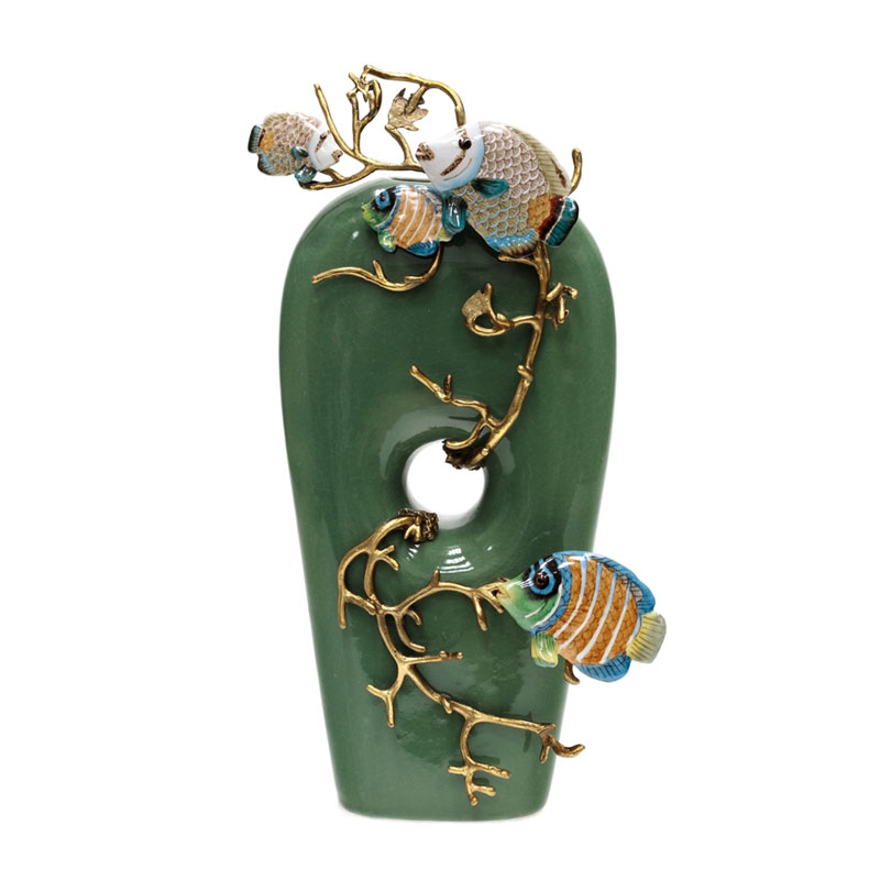 Ваза Colored Fish Vase green Бронза Зеленый Ваза Colored Fish Vase green Бронза Зеленый во Владивостоке | Loft Concept