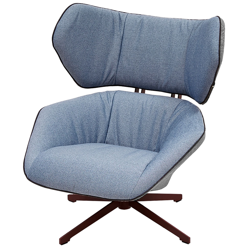 Вращающееся кресло с двухцветной обивкой Wilder Armchair голубой и серый Голубой Серый Коричневый Вращающееся кресло с двухцветной обивкой Wilder Armchair голубой и серый Голубой Серый Коричневый во Владивостоке | Loft Concept