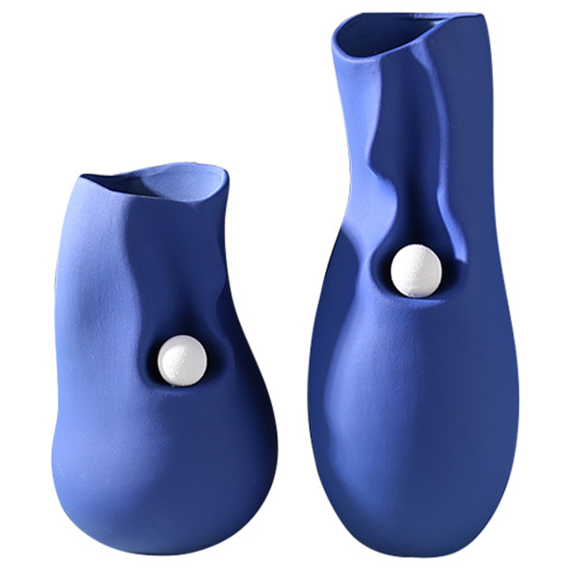 Ваза Molecule Collection Rhea Blue Vase Синий Белый Ваза Molecule Collection Rhea Blue Vase Синий Белый во Владивостоке | Loft Concept