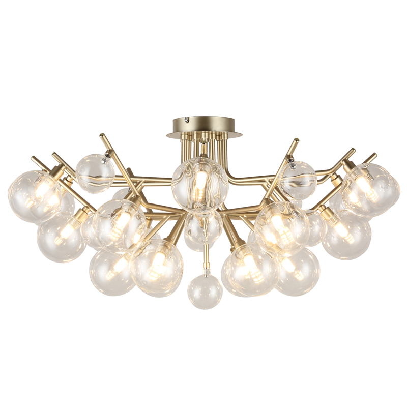 Люстра Berries Chandelier Flower clear 18 Винтажное Светлое Золото Прозрачный во Владивостоке | Loft Concept 