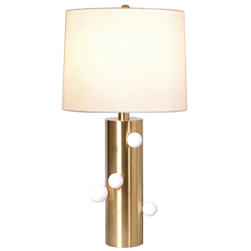 Настольная лампа с абажуром Cantrell Table Lamp White Золотой Белый Бежевый Настольная лампа с абажуром Cantrell Table Lamp White Золотой Белый Бежевый во Владивостоке | Loft Concept
