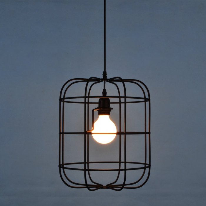 Подвесной светильник Loft Cage Barrel Черный Подвесной светильник Loft Cage Barrel Черный во Владивостоке | Loft Concept