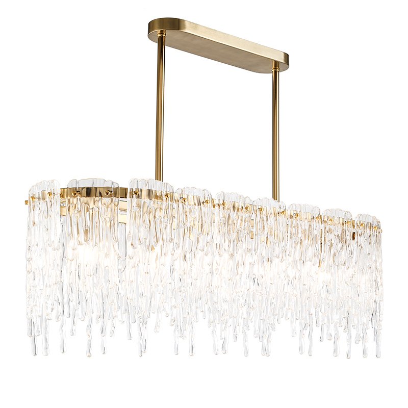 Люстра Cold Heart Chandelier Rectangle Золотой Прозрачное Стекло Люстра Cold Heart Chandelier Rectangle Золотой Прозрачное Стекло во Владивостоке | Loft Concept