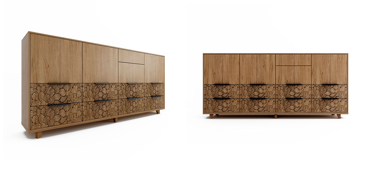 Комод длинный с орнаментом Fern Brian - фото