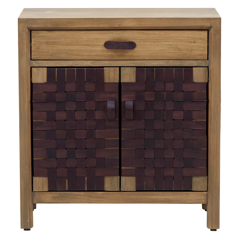Комод Braided Leather Wood Chest of Drawers M Коричневый Древесина во Владивостоке | Loft Concept 