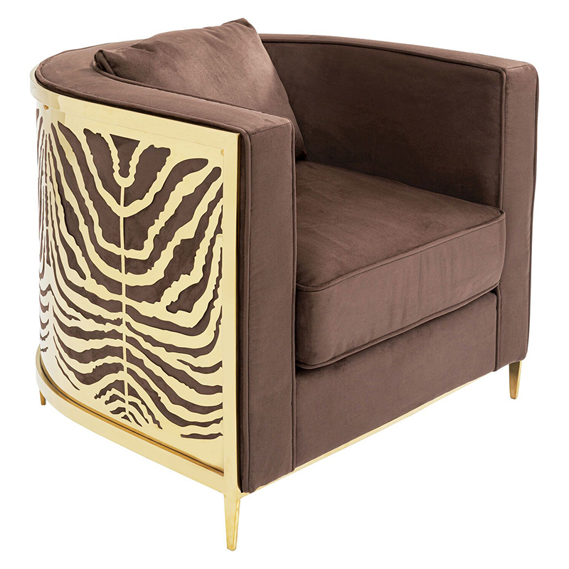 Дизайнерское кресло Velvet Ice Breaker Armchair Коричневый Золотой Дизайнерское кресло Velvet Ice Breaker Armchair Коричневый Золотой во Владивостоке | Loft Concept