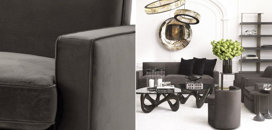 Диван Eichholtz Sofa Edmond grey Диван Eichholtz Sofa Edmond grey - Loft-Concept во Владивостоке