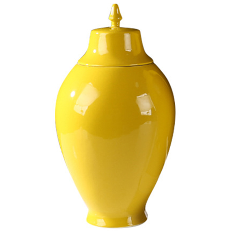 Ваза с крышкой Ceramic Yellow Vase Желтый Ваза с крышкой Ceramic Yellow Vase Желтый во Владивостоке | Loft Concept