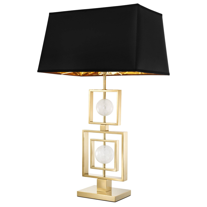 Настольная лампа Eichholtz Table Lamp Avola Золотой Черный Прозрачный белый во Владивостоке | Loft Concept 