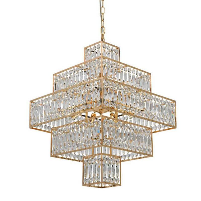 Люстра Crystal Inserts Lamp 16 Прозрачное Стекло Золотой во Владивостоке | Loft Concept 