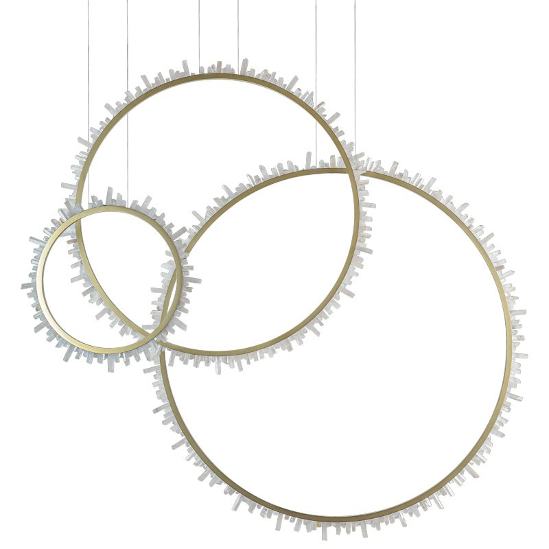 Люстра три кольца Vertical Crystal Gold Rings Chandelier Золотой Белый Люстра три кольца Vertical Crystal Gold Rings Chandelier Золотой Белый во Владивостоке | Loft Concept