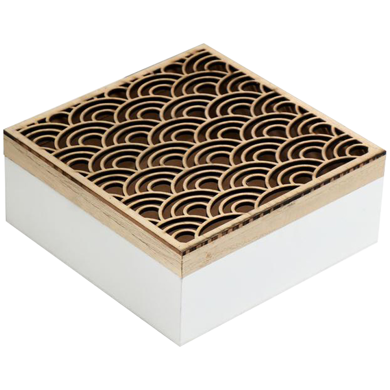 Шкатулка Scales Pattern Box Древесина Белый Шкатулка Scales Pattern Box Древесина Белый во Владивостоке | Loft Concept