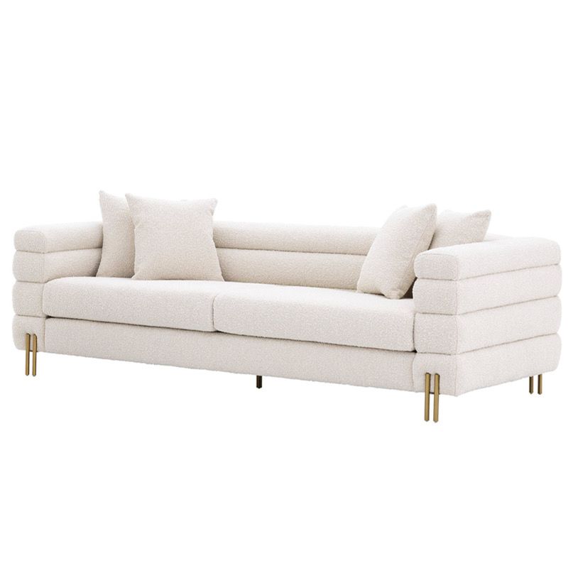 Диван Sofa York boucle cream Кремовый Латунь Диван Sofa York boucle cream Кремовый Латунь во Владивостоке | Loft Concept