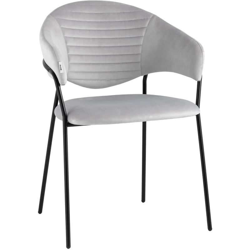 Стул Alexis Chair Светло-Серый Велюр Светло-серый Черный Стул Alexis Chair Светло-Серый Велюр Светло-серый Черный во Владивостоке | Loft Concept