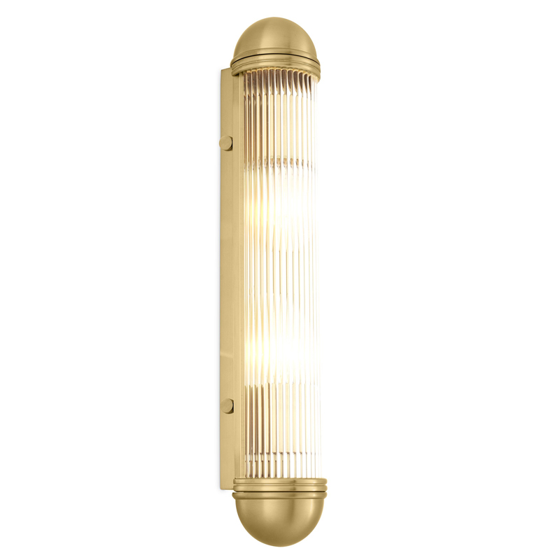 Бра Eichholtz Wall Lamp Auburn Brass Латунь Античная полированная Прозрачный во Владивостоке | Loft Concept 