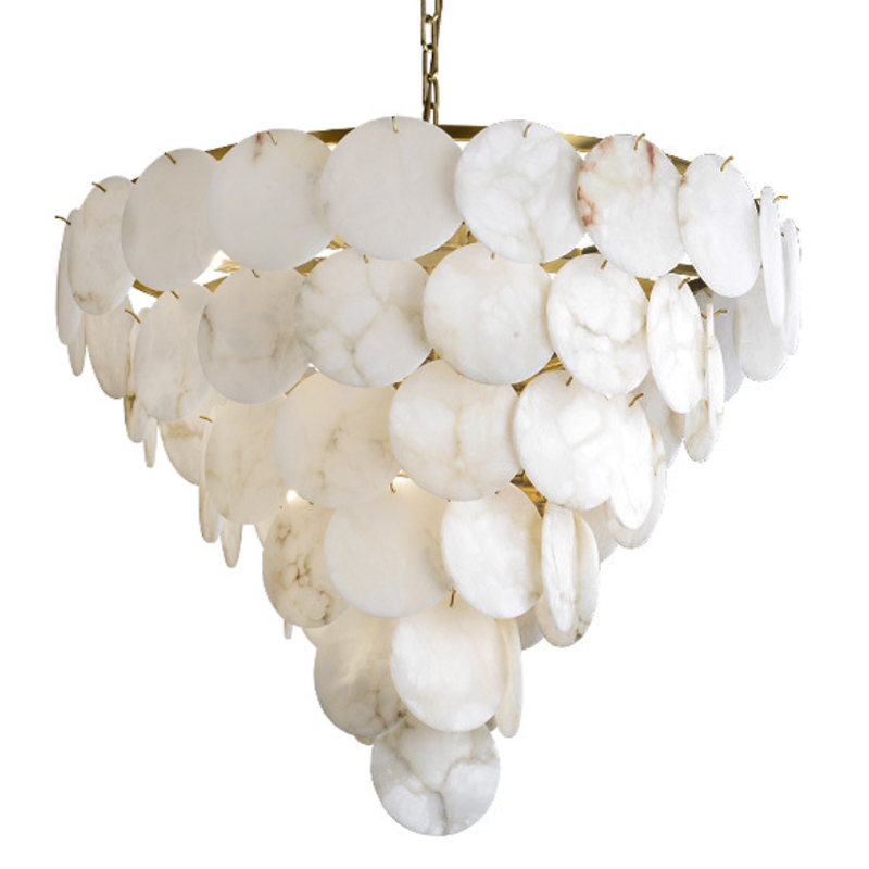 Люстра Letizia Marble Tiered Chandelier Латунь Белый Мрамор Bianco Люстра Letizia Marble Tiered Chandelier Латунь Белый Мрамор Bianco во Владивостоке | Loft Concept