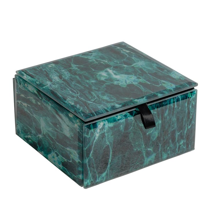 Шкатулка Turquoise Smoke Cube Бирюзовый Шкатулка Turquoise Smoke Cube Бирюзовый во Владивостоке | Loft Concept