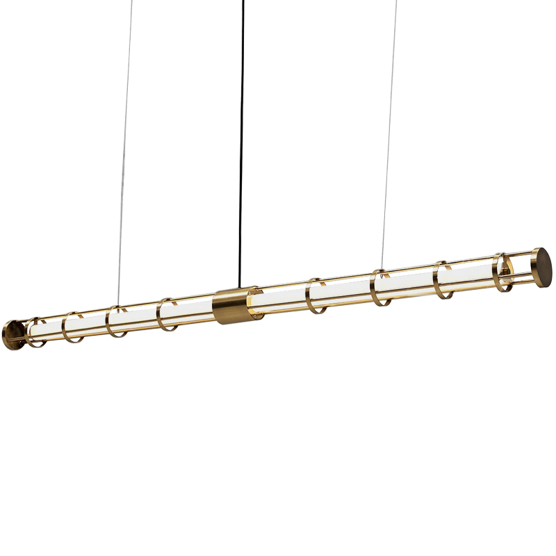 Линейный подвесной светильник Awais Rigs Linear Hanging Lamp Золотой Белый Линейный подвесной светильник Awais Rigs Linear Hanging Lamp Золотой Белый во Владивостоке | Loft Concept