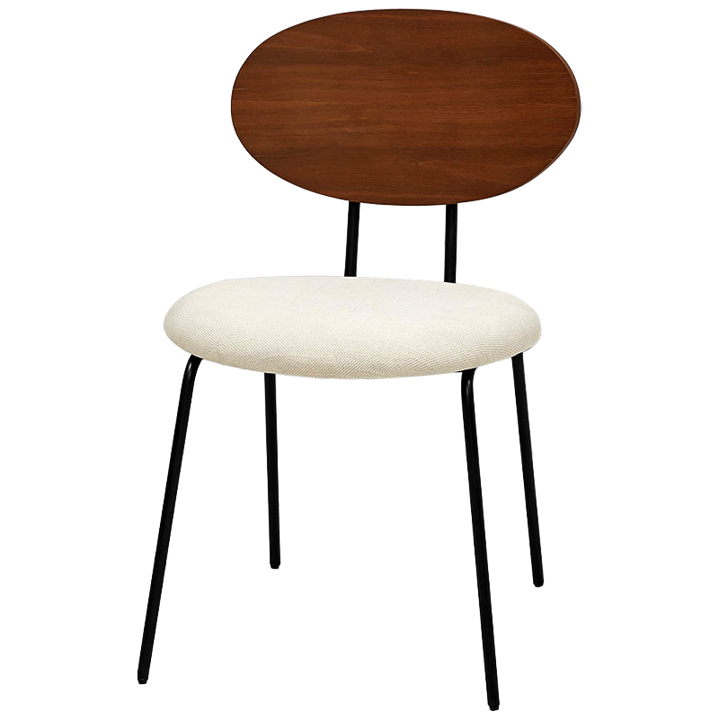 Стул на металлических ножках с деревянной спинкой Ram Loft Chair Черный Коричневый ivory ( слоновая кость ) Стул на металлических ножках с деревянной спинкой Ram Loft Chair Черный Коричневый ivory ( слоновая кость ) во Владивостоке | Loft Concept