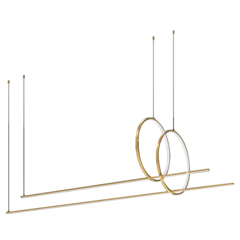 Подвесной Дизайнерский Светильник Ursa Geometric Ring Lamp 2 кольца Золотой Подвесной Дизайнерский Светильник Ursa Geometric Ring Lamp 2 кольца Золотой во Владивостоке | Loft Concept