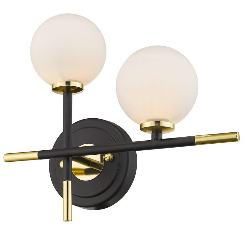 Бра Galant Sconce gold right Золотой Черный Белое матовое стекло Бра Galant Sconce gold right Золотой Черный Белое матовое стекло во Владивостоке | Loft Concept