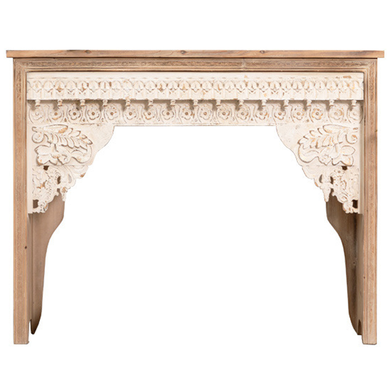 Консоль Indian Antique White Furniture Adnan Console Древесина Бежевый Консоль Indian Antique White Furniture Adnan Console Древесина Бежевый во Владивостоке | Loft Concept