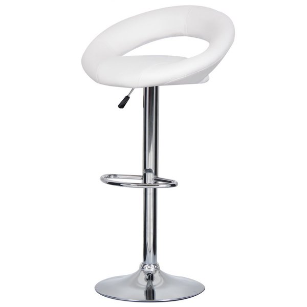 Барный стул Ring Dark White Хром Белый Барный стул Ring Dark White Хром Белый во Владивостоке | Loft Concept