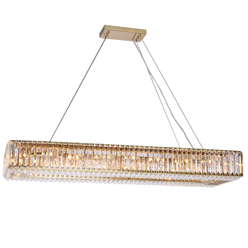 Люстра Darleen Crystal Gold Rectangular Chandelier Золотой Прозрачный (Transparent) во Владивостоке | Loft Concept 