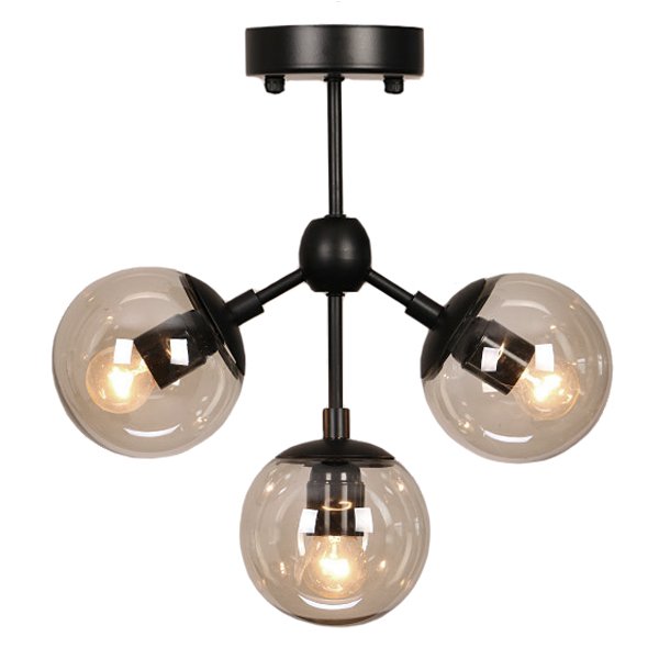 Люстра Modo Chandelier 3 Globes Дымчатый (Smoke) Люстра Modo Chandelier 3 Globes Дымчатый (Smoke) во Владивостоке | Loft Concept