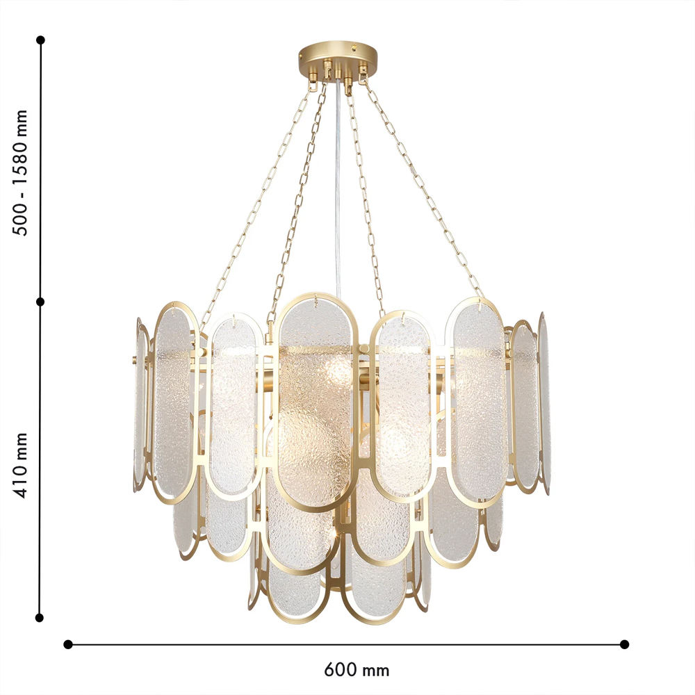 Люстра с многослойным эффектом из овальных элементов из непрозрачного стекла Conformation во Владивостоке