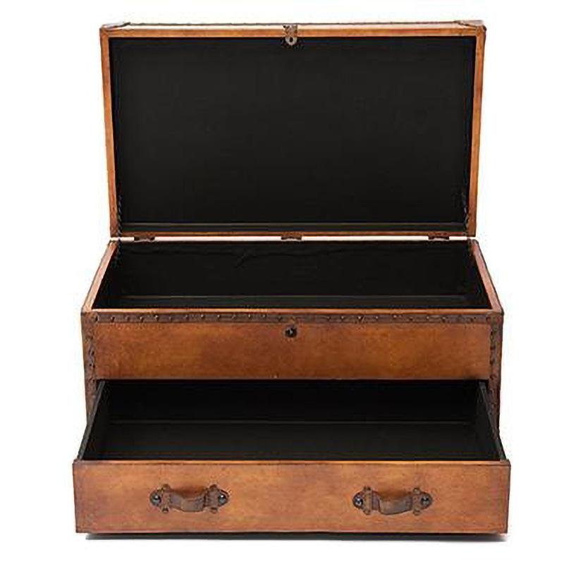Стол-сундук Vintage buffalo leather chest-table Коричневый винтаж во Владивостоке | Loft Concept 
