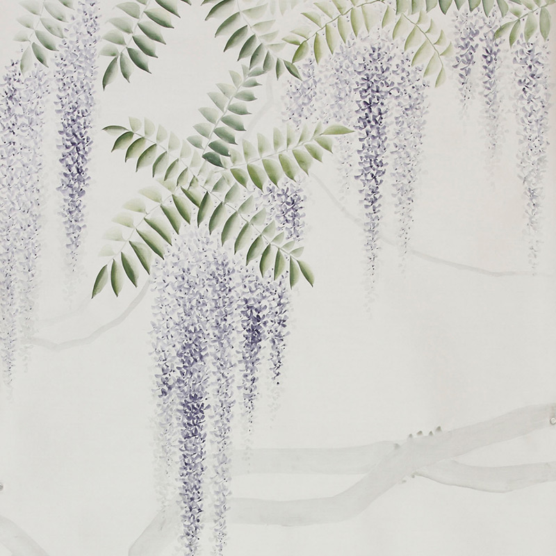 Обои в японском стиле Wisteria Lavender on Natural Mica metallic silk Обои в японском стиле Wisteria Lavender on Natural Mica metallic silk во Владивостоке | Loft Concept