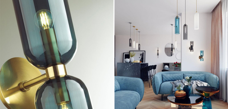 Бра Articolo Double Cup Синее Бра Articolo Double Cup Синее - Loft-Concept во Владивостоке