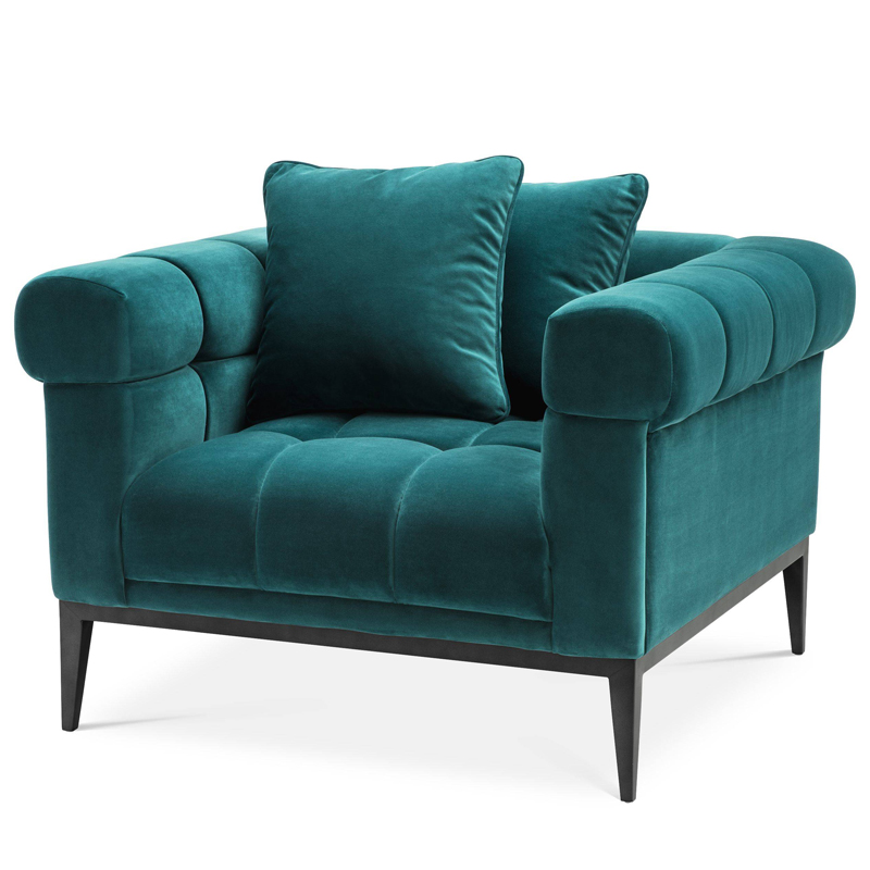 Кресло Eichholtz Chair Aurelio sea green Бирюзовый Черный Кресло Eichholtz Chair Aurelio sea green Бирюзовый Черный во Владивостоке | Loft Concept