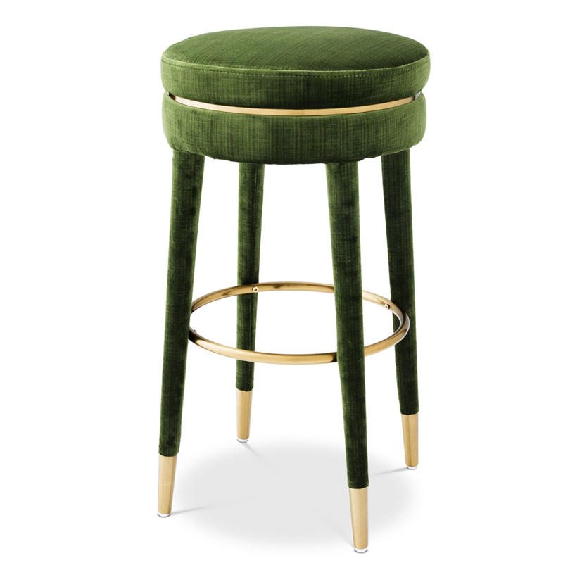 Барный стул Eichholtz Bar Stool Parisian green Зеленый Латунь Барный стул Eichholtz Bar Stool Parisian green Зеленый Латунь во Владивостоке | Loft Concept