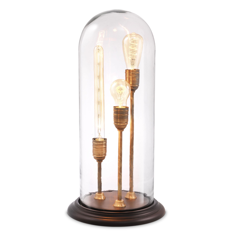 Настольная лампа Eichholtz Table Lamp Spance Черный Винтажная латунь Прозрачный Настольная лампа Eichholtz Table Lamp Spance Черный Винтажная латунь Прозрачный во Владивостоке | Loft Concept