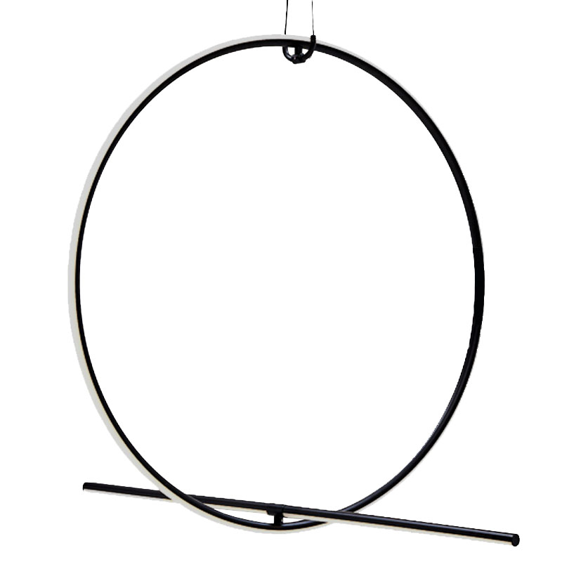 Подвесной светильник Black LED Circle Lamp Черно-белый Подвесной светильник Black LED Circle Lamp Черно-белый во Владивостоке | Loft Concept