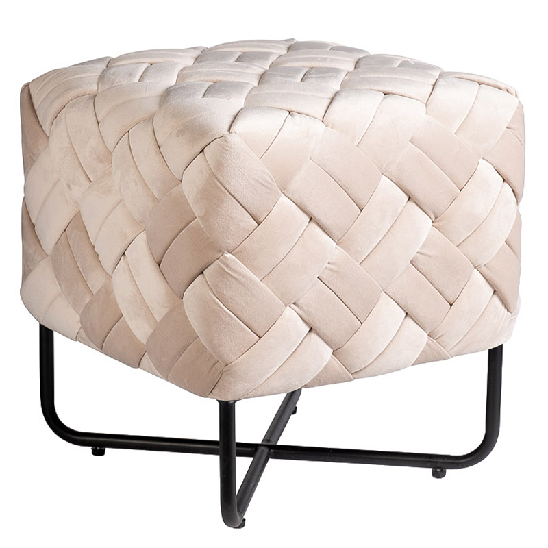 Пуф Cadice Pouf Бежевый Черный Пуф Cadice Pouf Бежевый Черный во Владивостоке | Loft Concept