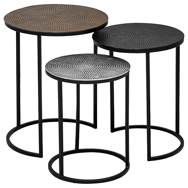 Набор приставных столиков Patrice side table Темная бронза винтаж Черный Набор приставных столиков Patrice side table Темная бронза винтаж Черный во Владивостоке | Loft Concept