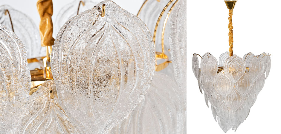 Люстра Textured Glass Chandelier Petal 10 Люстра Textured Glass Chandelier Petal 10 - Loft-Concept во Владивостоке