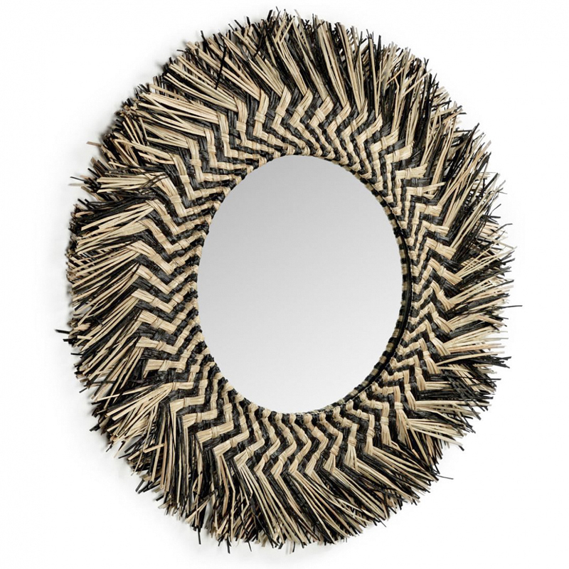 Зеркало сплетенное вручную Handmade Mirror Dark Safari Черный Древесина Зеркало сплетенное вручную Handmade Mirror Dark Safari Черный Древесина во Владивостоке | Loft Concept