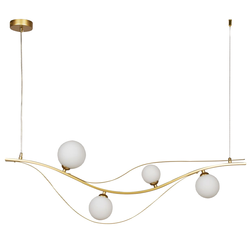 Люстра изогнутой формы Golden Pearl Белый Золотой Люстра изогнутой формы Golden Pearl Белый Золотой во Владивостоке | Loft Concept