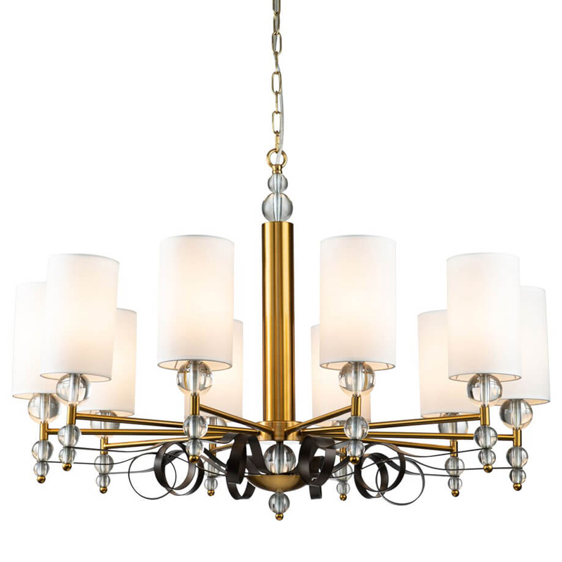 Люстра Annelies Chandelier 10 Золотой Черный Белый Люстра Annelies Chandelier 10 Золотой Черный Белый во Владивостоке | Loft Concept
