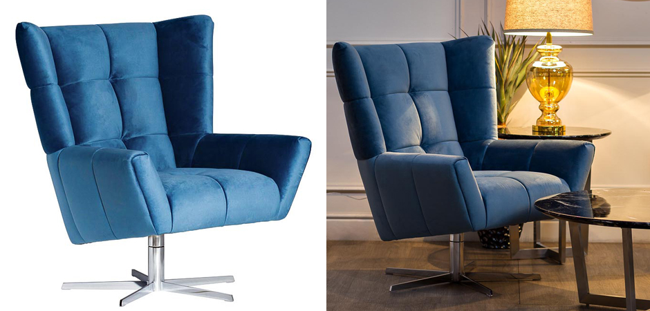 Кресло вращающееся Lord Armchair blue Кресло вращающееся Lord Armchair blue - Loft-Concept во Владивостоке