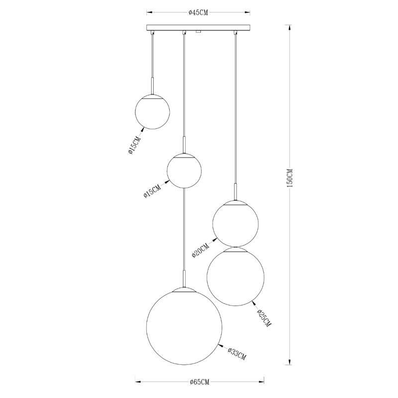 Люстра Ball Sunrise Pendant lamp smok 5 плафона Люстра Ball Sunrise Pendant lamp smok 5 плафона во Владивостоке