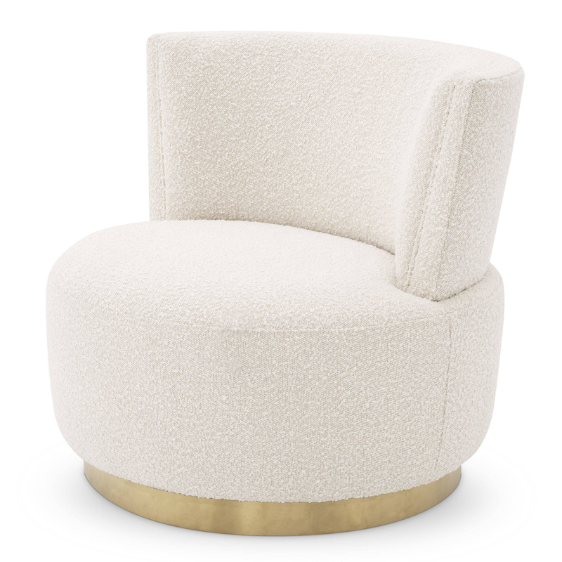 Кресло Eichholtz Swivel Chair Alonso Кремовый Латунь Кресло Eichholtz Swivel Chair Alonso Кремовый Латунь во Владивостоке | Loft Concept