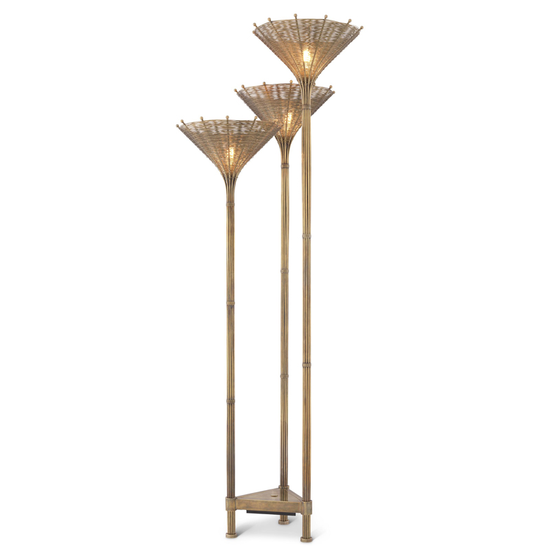 Торшер Eichholtz Floor Lamp Kon Tiki Triple Винтажная латунь Торшер Eichholtz Floor Lamp Kon Tiki Triple Винтажная латунь во Владивостоке | Loft Concept