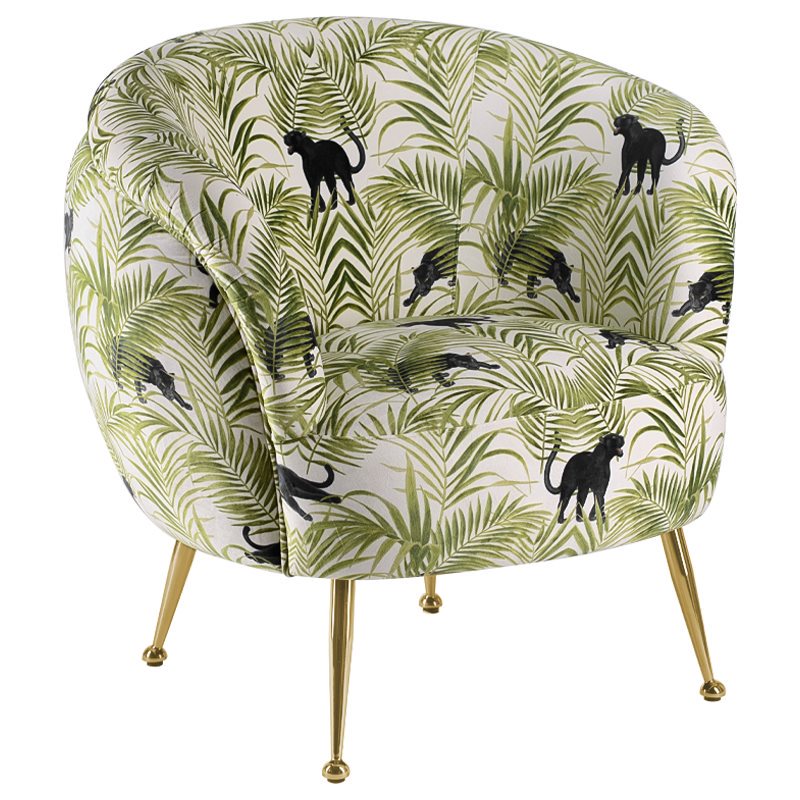 Кресло ARMCHAIR KELLIT Jungle Green Зеленый Глянцевое золото во Владивостоке | Loft Concept 