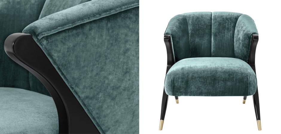 Кресло Eichholtz Chair Pavone Aegean Green Кресло Eichholtz Chair Pavone Aegean Green - Loft-Concept во Владивостоке